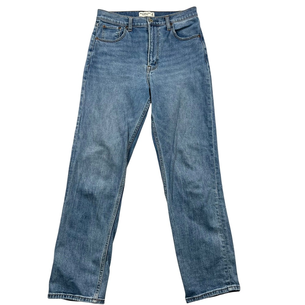 Abercrombie & Fitch Ankle Straight Jeans Women 28/6L Blue Curve Love Ultra High